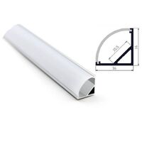 Профиль (КА-01009214) комплект алюм.,УГЛОВОЙ 1616 СЕРЕБР., 2м, 16х16мм, молочн. диффузор,
