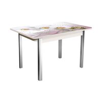 Cтол 'Победа 1,55' 1,2х0,8х1,55 раздв,пластик,опора круглая, эмаль белый